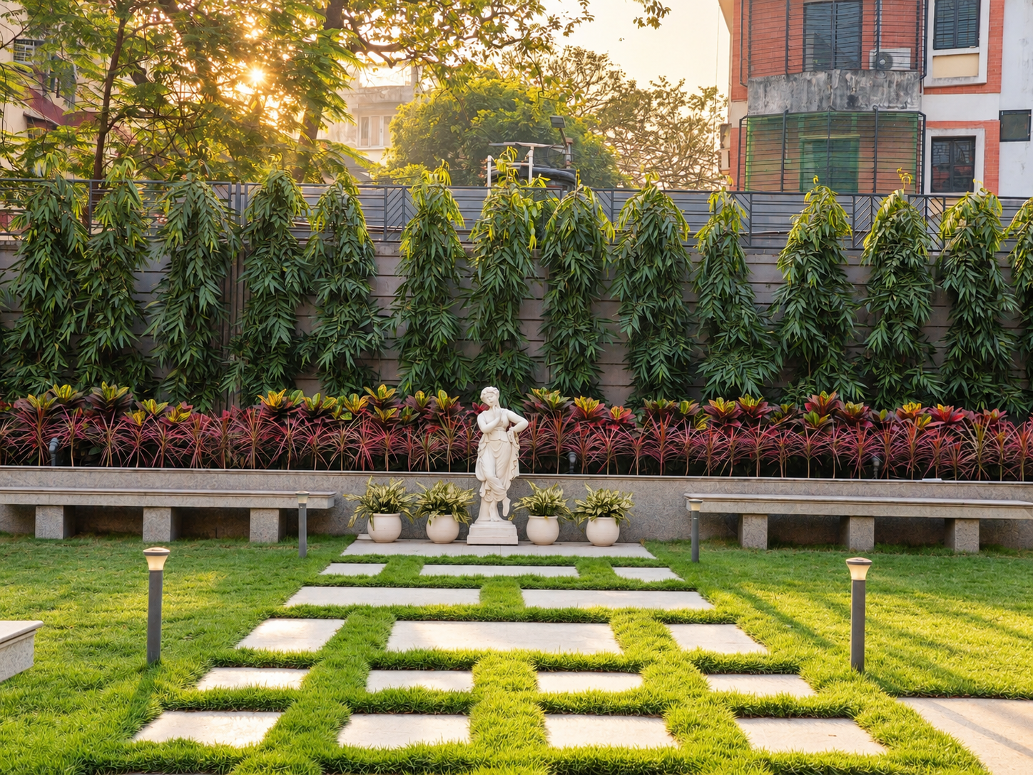 Golden Sunrise Courtyard Garden