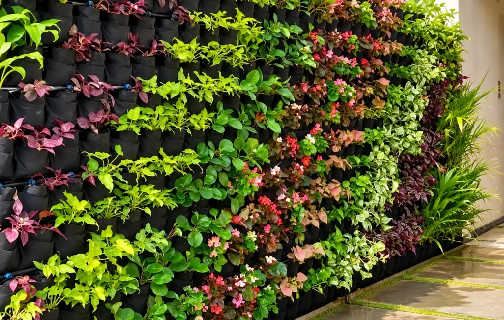 Lush Vertical Garden Walkway