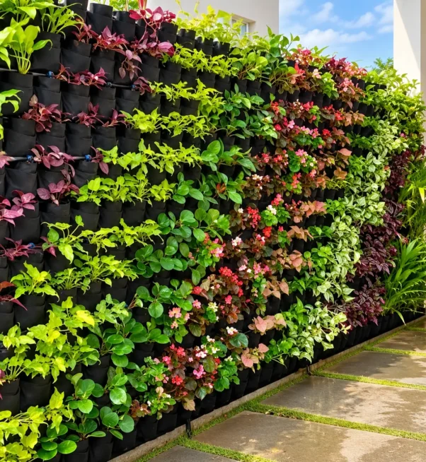 Lush Vertical Garden Walkway