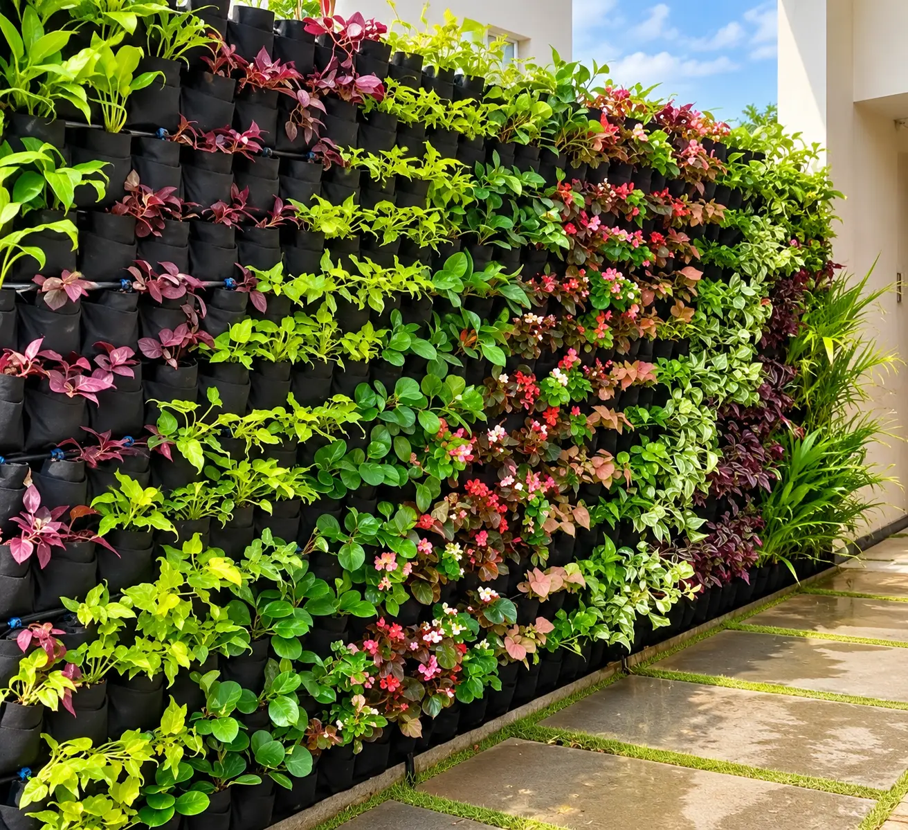 Lush Vertical Garden Walkway